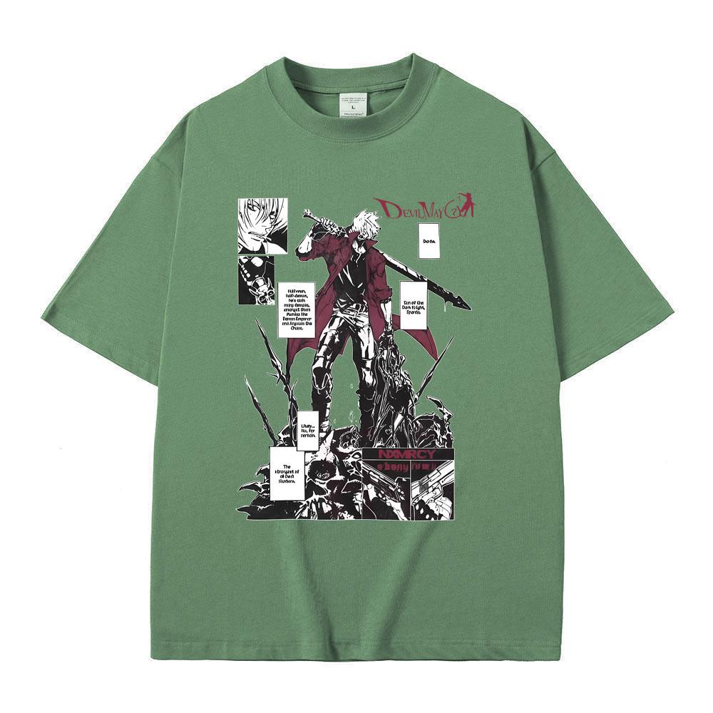 Anime Devil May Cry Syn Spardy Dante Koszulka z grafiką Mężczyźni Kobiety Manga Luźne Koszulki Męskie Codzienne Bawełniane Vintage Koszulki