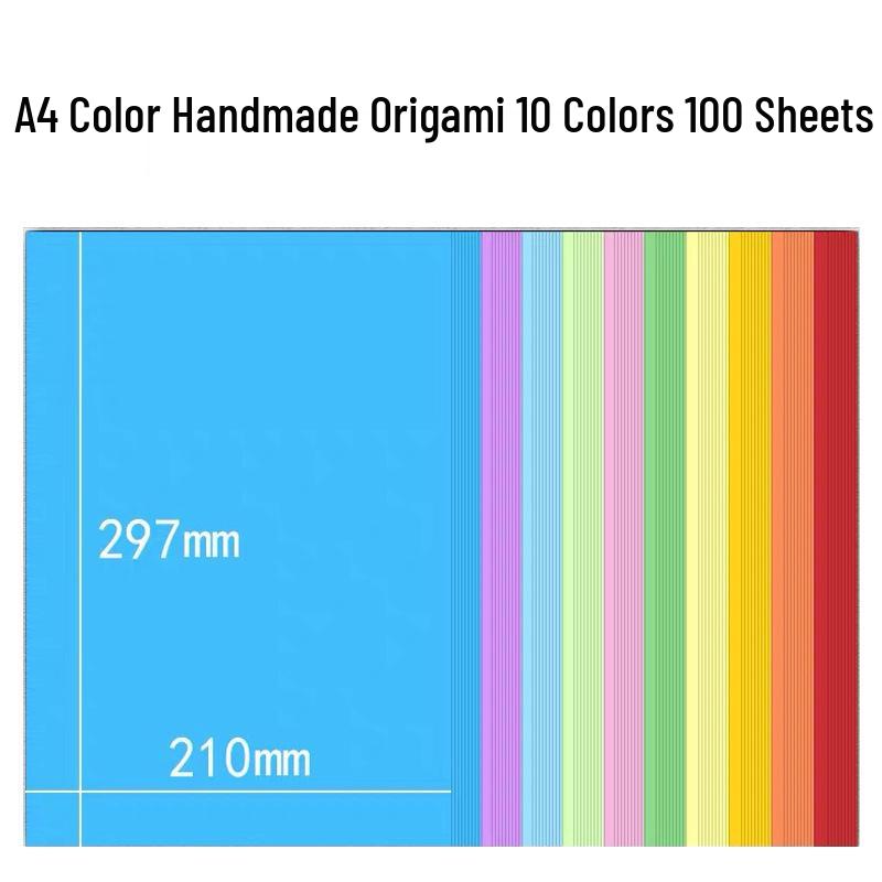 Children's Origami Craft Paper - 10 Colors DIY Square Sheets