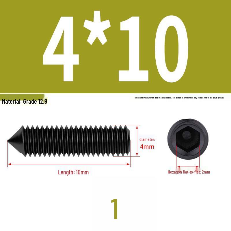 12.9 Edelstahl 304 Innensechskant Kegelspitze Gewindestift M2/M3