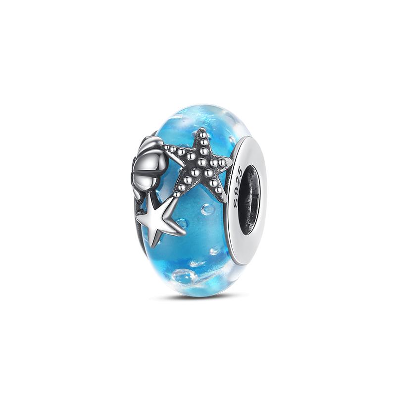 Copper Jellyfish Dolphin Turtle Starfish Shell Luminous Ocean Series Charms Beads Fit 3Mm Original Bracelets Diy Jewelry