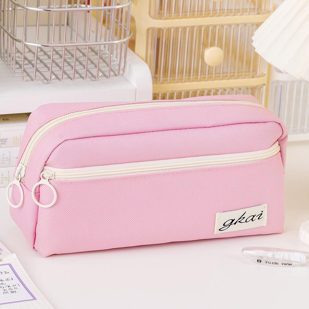 

Итабаг Холщовая Сумка для Карандашей Сумка для Хранения Молния Сумка для Канцелярских Принадлежностей Мода Однотонный Пенал Путешествия розовый