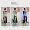 Geometric Print V-Neck Long-Sleeve Fashion Dress
