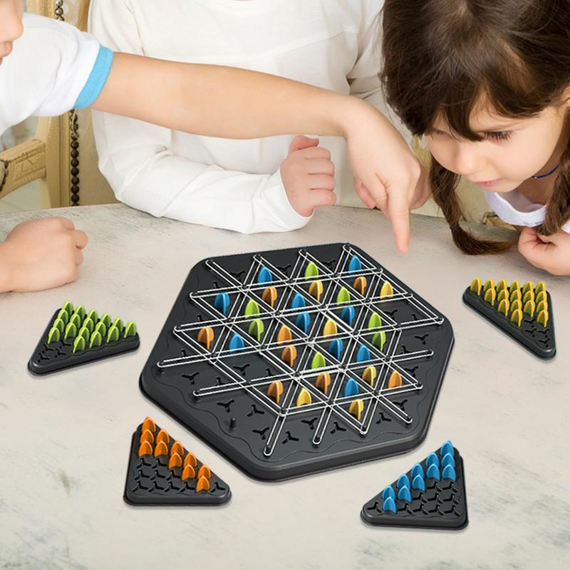 1 pieza nueva geometría cadena ajedrez rompecabezas triángulo ajedrez juego de escritorio banda de goma entrenamiento interacción familiar ejercicio pensamiento juguetes regalos
