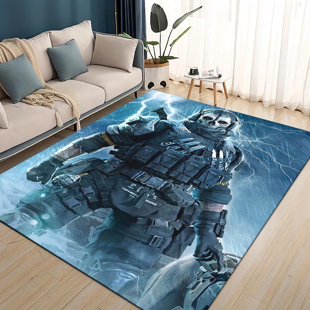 COD 27 Style New Call of Duty Ghost Simon Gun Games Carpet Rug for Living Room Bedroom Home Sofa,Kids Play Non-slip Floor Mat