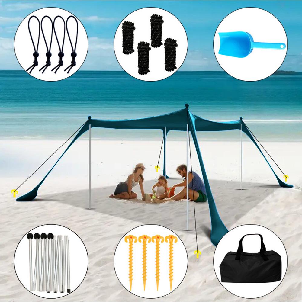 Cort de plajă Copertină portabilă pentru camping și protecție solară