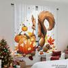 Piece Set High Definition Digital Printed Curtainsautumnsquirrelpumpkinleafcolorfulstylehome Decoration Style Curtain Made Of Polyester