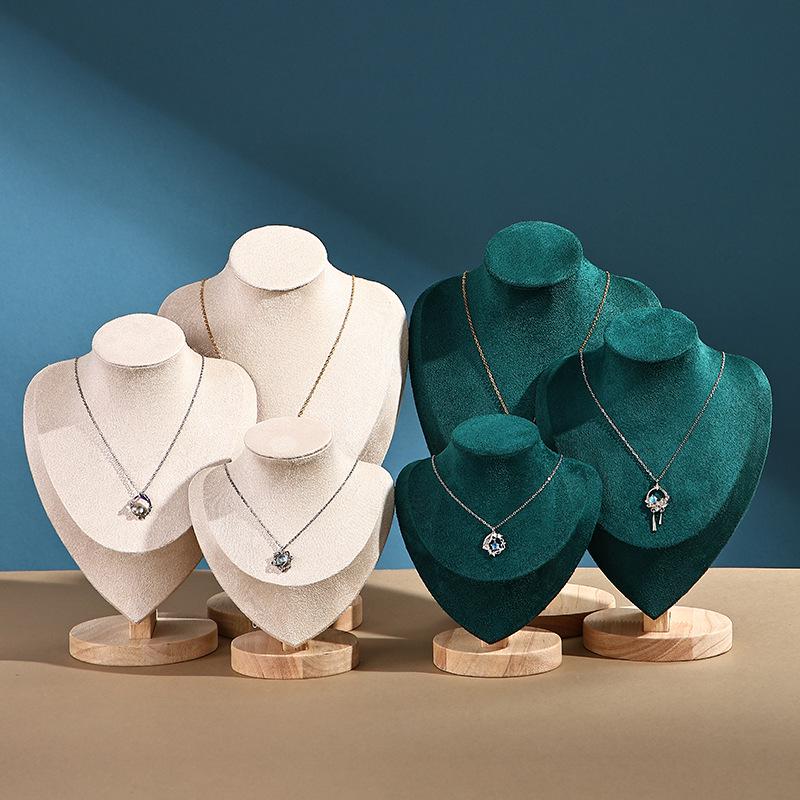 Solid Wood Jewelry Display Mannequin for Necklaces