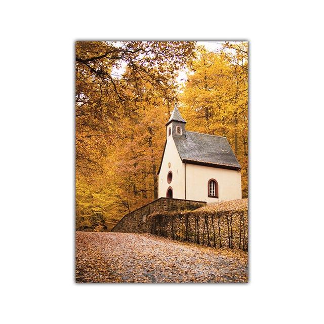 Autumn Scenery Canvas Painting Poster Pumpkin Leaves HD Printing Wall Art Picture Print Living Room Bedroom Home Decoration