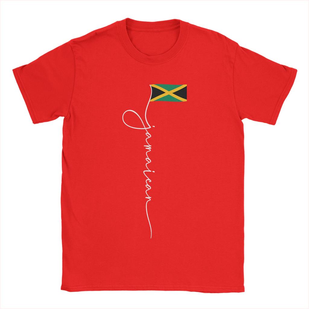 Unisex Jamaica Signature Jamaican Flag TShirts Pure Cotton Clothes Beach Vintage Short Sleeve TShirt Crewneck Novelty Tee Shirt