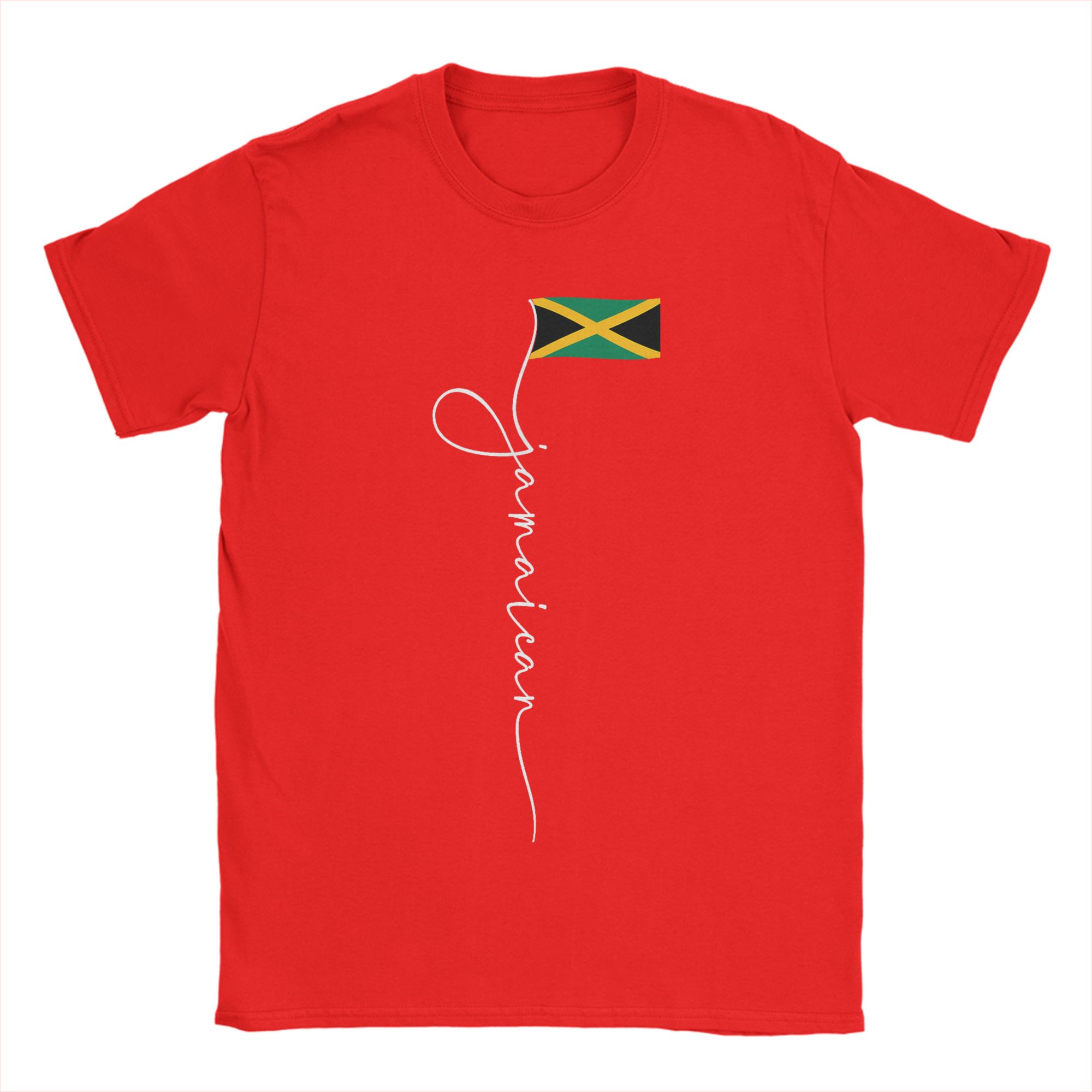 

Unisex Jamaica Signature Jamaican Flag TShirts Pure Cotton Clothes Beach Vintage Short Sleeve TShirt Crewneck Novelty Tee Shirt M