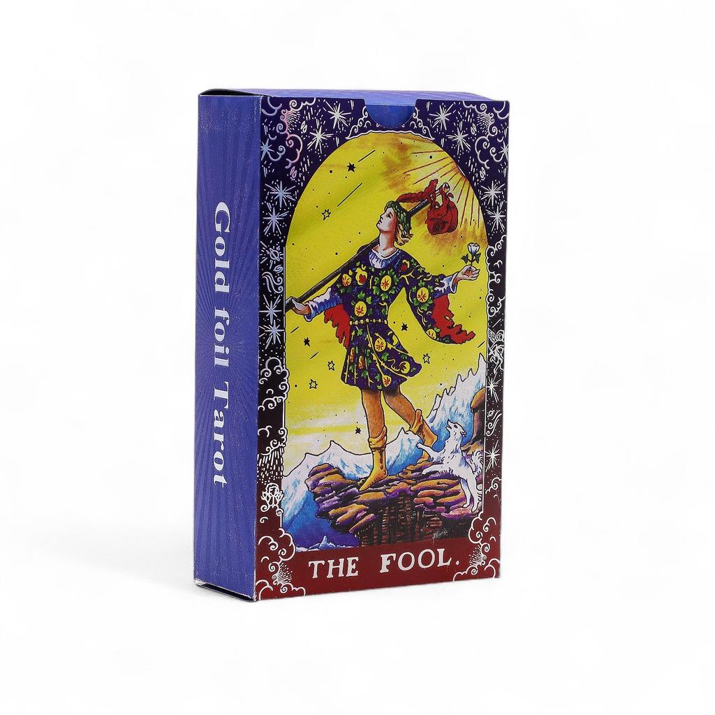 Blue Gold Foil Mandala Tarot Cards with Guidebook