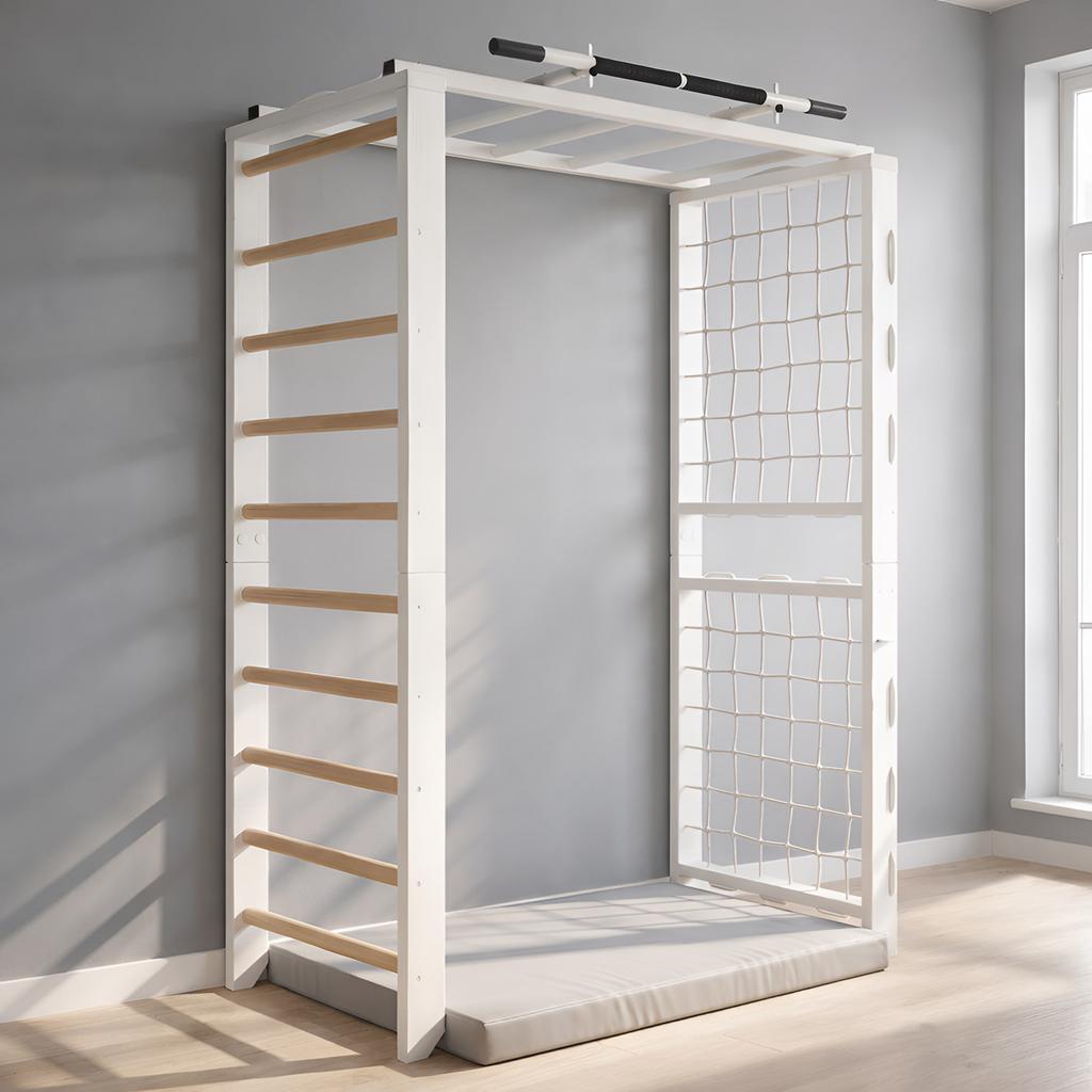 Wall Bars With Climbing Net And Metall Pull Up Bar