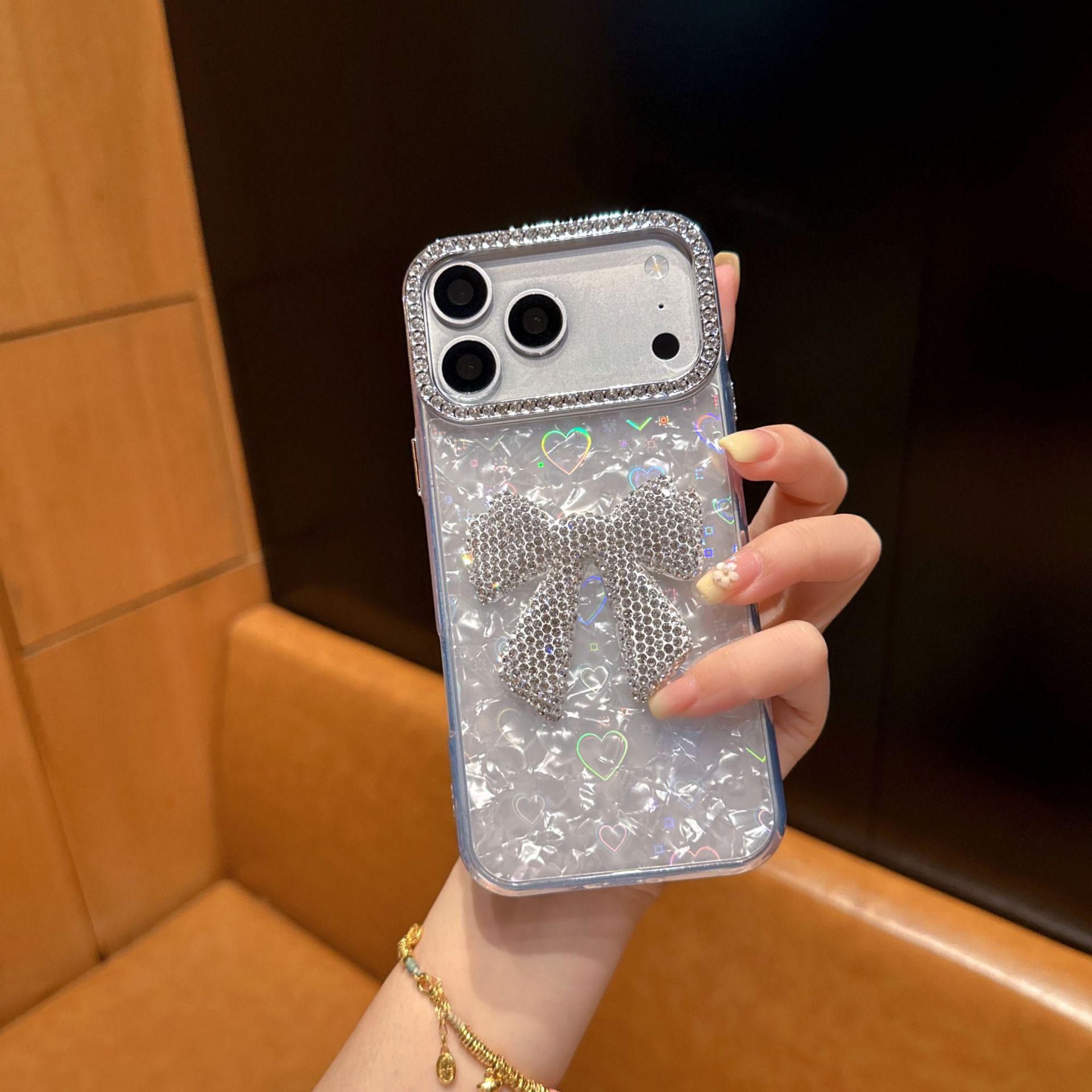 

Elegant Bowknot Diamond Phone Case for iPhone 17 Pro Max/15 Pro/IP11/12/16 15