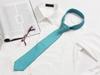 [Allegra K] Men's Formal Tie, 145cm, Solid Color Narrow Stripe Tie, Graduation Suit Tie, Lake Blue, One Size