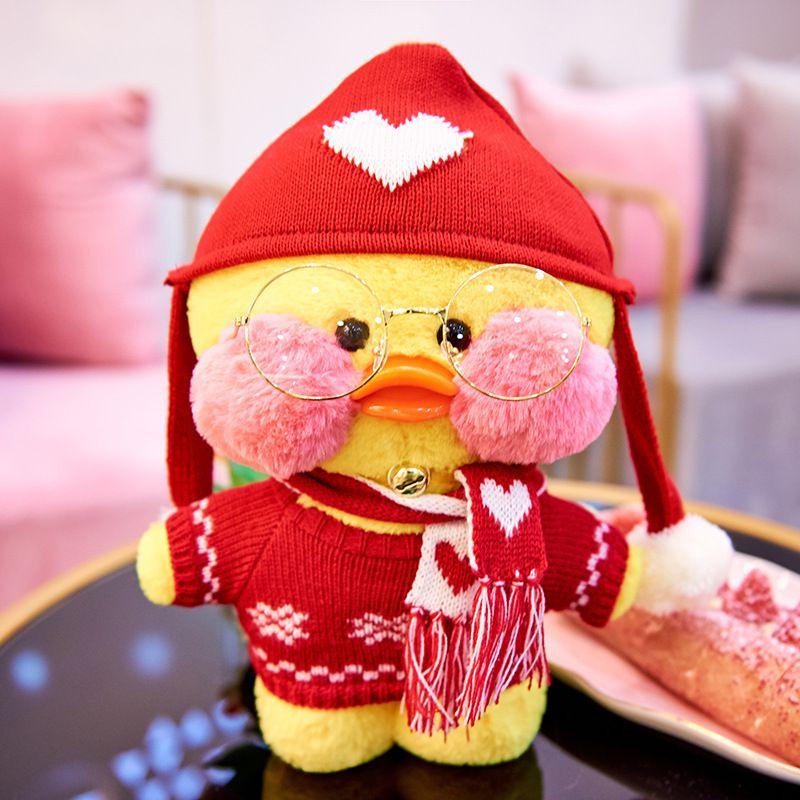 Adorable 30cm Lalafanfan Cafe Mimi Yellow Duck Costume Plush Toy For Kids And Home Decor