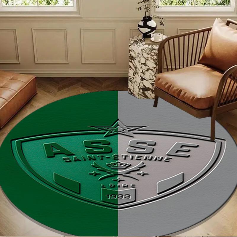 Asse Saint-etienne Crest Round mat Home Decor, Chair rug For livingroom,Bedroom, doormat home decor Birthday Gift Christmas Gifts
