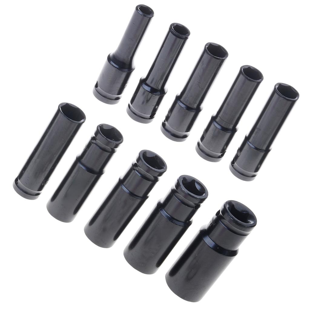 10/13Pcs Efficient 1/2" Drive Deep Impact Socket 6 Point for Efficient Screw Tightening Automotive and Furniture Repair