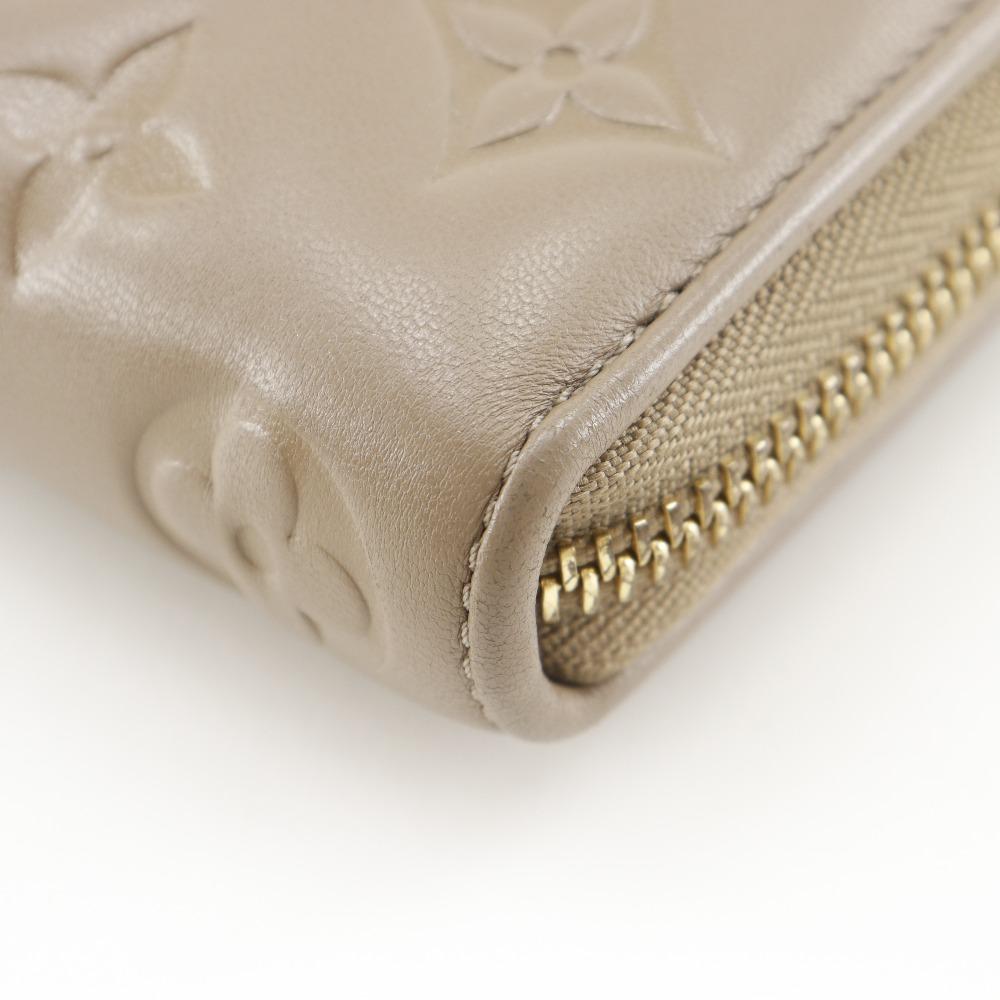 LOUIS VUITTON Zippy wallet Purse M81511 Monogram Coussin Taupe beige lambskin Women Used