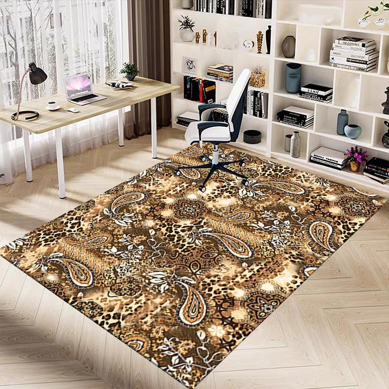 1PC Leopard Print Paisley Extra Large Non Slip Floor carpet, Office, family, bedroom Large Area Rug Indoor Rugs, Vibrant Colors