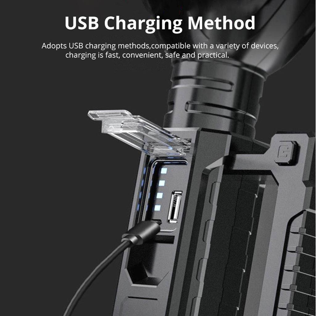 Outdoor Searchlight Multifunctional Emergency Flashlight USB Rechargeable Waterproof Portable Searchlight