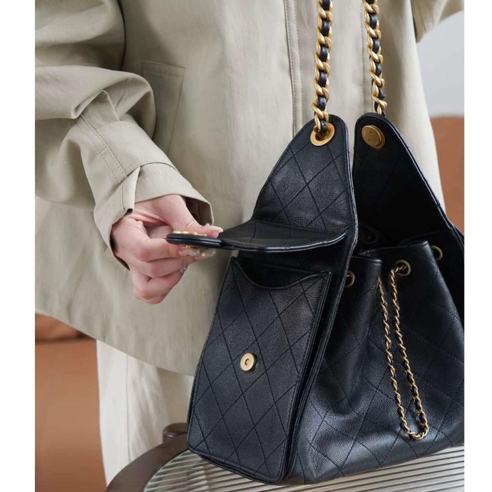 Bolsa Hobo Transversal de Corrente Argyle Retrô de Grande Capacidade para Mulheres