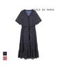 ECOLEDEPARIS V-Neck Fine Pattern Short Sleeve Dress_Cb27Woc044Z