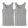 Tank Top with Kirei Labo Cotton Seamless Inner Gray Mocha of Pads, Fitte, Blend, Pads, Women's, (Set 2)