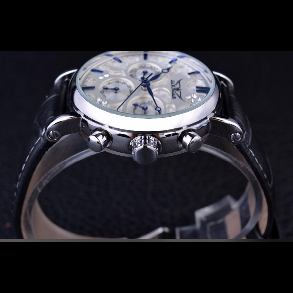 JARAGAR Nové špičkové pánské hodinky s páskem na hodinky Pánské automatické mechanické hodinky Tříkotoučové šestipinové pánské hodinky Diamantové hodinky Luminous Waterproof