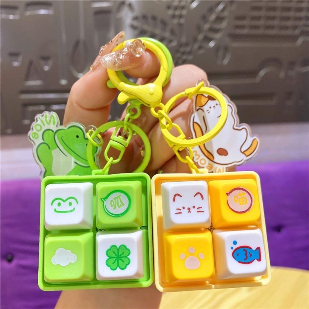 DIY Keyboard Stress Relief Keychain Cartoon Mechanical Keyboard Tester New Fidget Toys