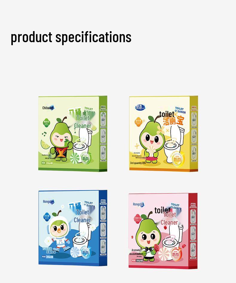 

Newcomer Exclusive 4-Pack: Fragrance Toilet Bowl Cleaner Blocks - Boxed for Toilet-Specific Cleaning