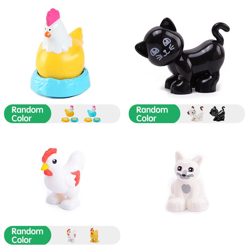 Big Building Blocks Marine Farm Animal Cat Dog Accessories Lion Shark Compatible With Duploed City Education Children Gift Toys