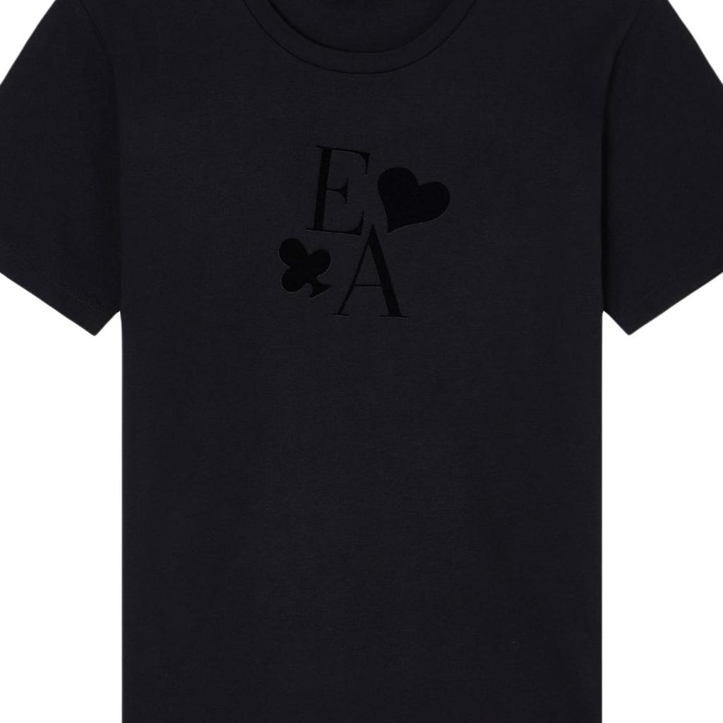 Emporio Armani Logo Flocked Print Cotton Knit T-Shirt Women tops EW002840-AF12597-UC001
