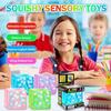 4 Pack Squeeze Cube with Glow in The Dark Snowflakes Inside, Squishy Fidget Gummy Toys,Luminous Sensory Toys for Kids Autism,Maltose Balls for Anxiety