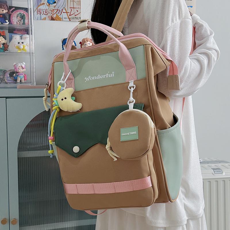 Colorblock Studenten Schultasche Kinderrucksack Leichter Rucksack