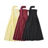 Kaslead New Women Clothes Western Style Fashion Patchwork off-Neck Waist Hugging Tube Top Formal Dress Long Dress