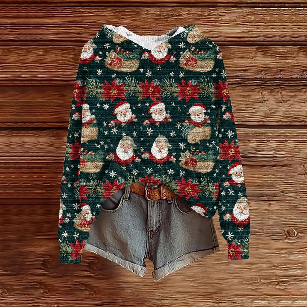 Sweatshirts For Women Knit Sweater Cute Shirt Fall Pullover Hooded Sweatshirt