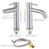 1pc, Basin Faucet , Bathroom Sink Stainless Steel Faucet, Single Cold Water Tap