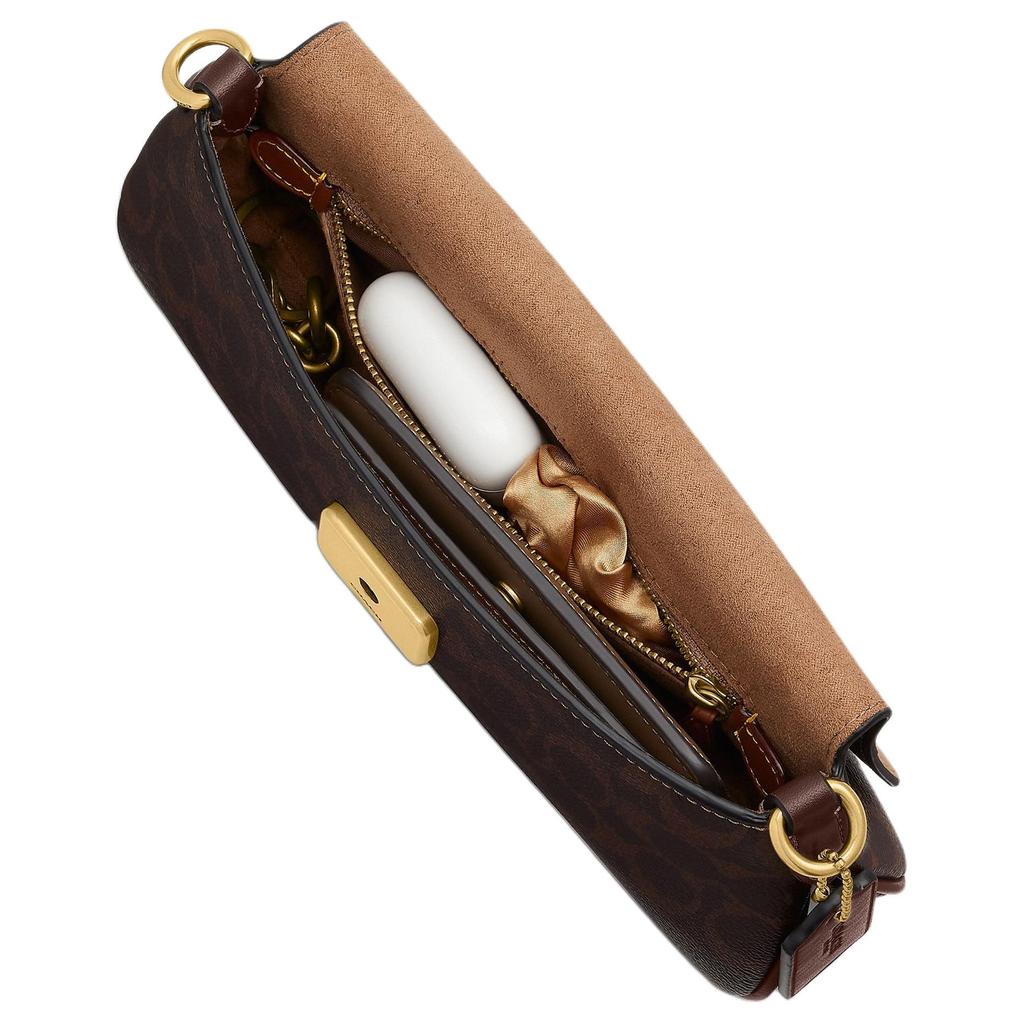 Coach Jet 25 Classic Logo Coated Canvas And Leather Crossbody Bag Medium Women Bags Maple-Brown CBA83-B4YDT