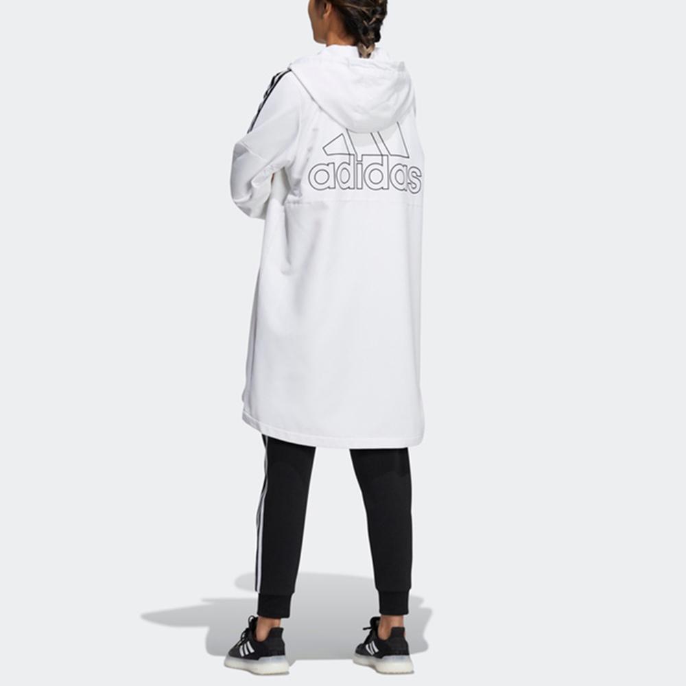 adidas Sport Training Casual Fleece-Lined Hooded Jacket Women Outerwear White HG1848