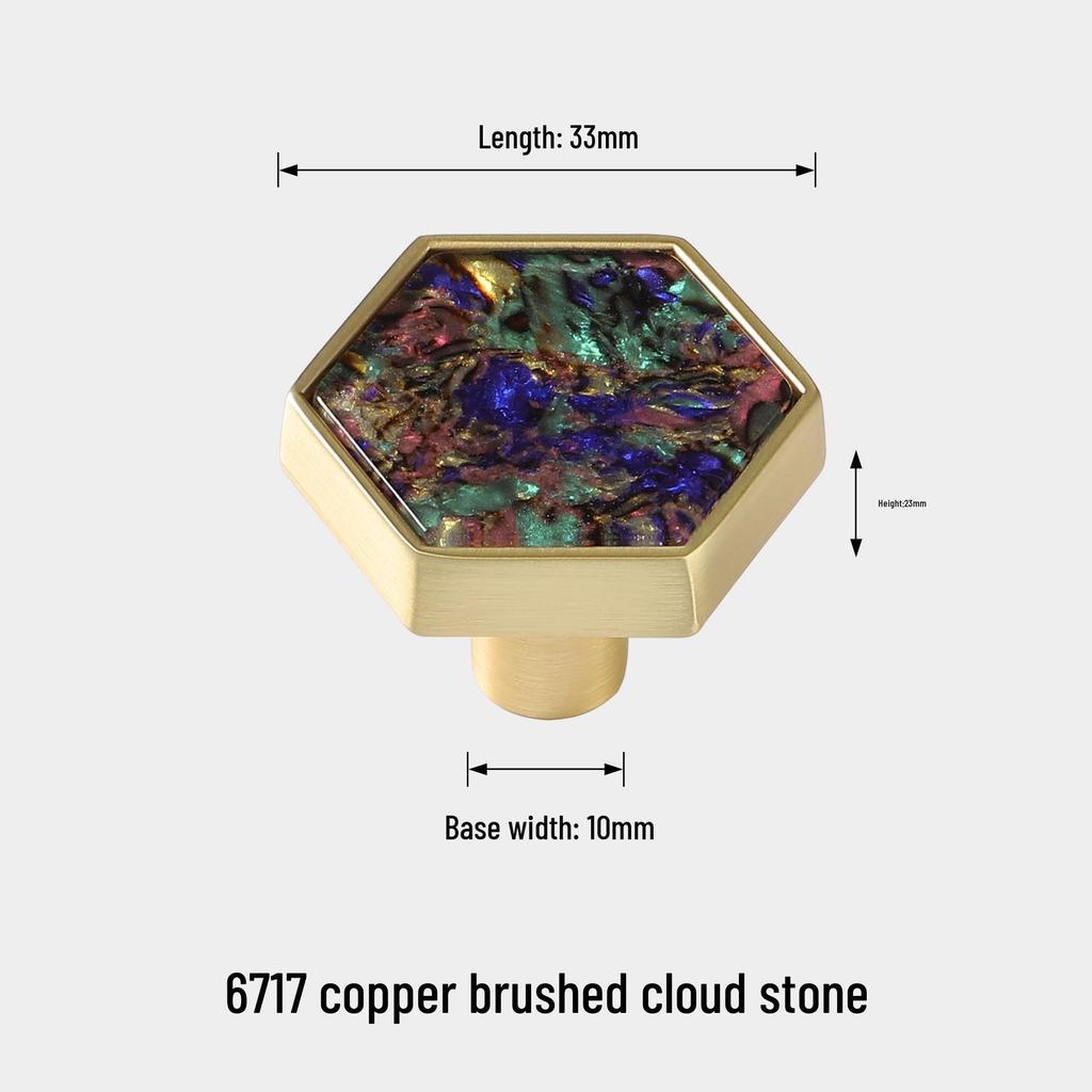 Nordic Minimalist Hexagonal Shell Handle Marble Drawer Cabinet Wardrobe Pull