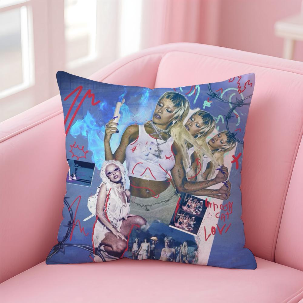 Singer D-Doja CatS Cushion Cover Home & Car Multi-Scene Pillow Cover - Reversible, Soft & Durable for Daily Use