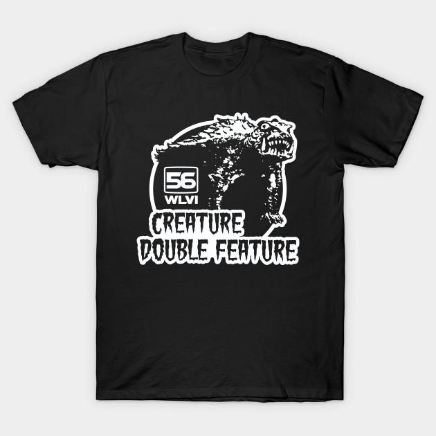 Men Black Print T-shirt Creature Double Feature 56 No-Cut Transfer Paper Print Cotton Tshirt 3XL чёрный