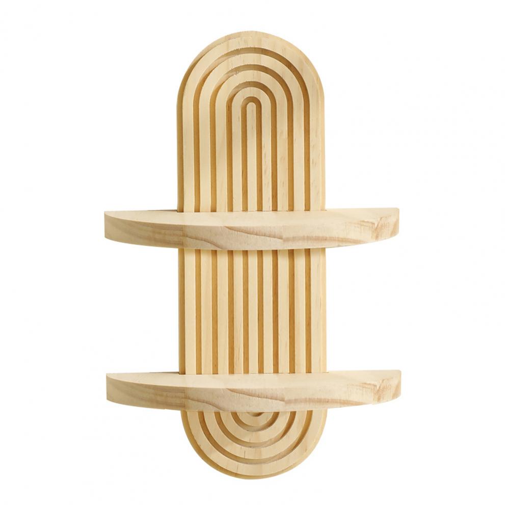 Multifunctional Wall Shelf Bohemian Farmhouse Oval Spiral Wall Shelf for Room Bedroom Decor Rustic Wooden Floating for Bathroom