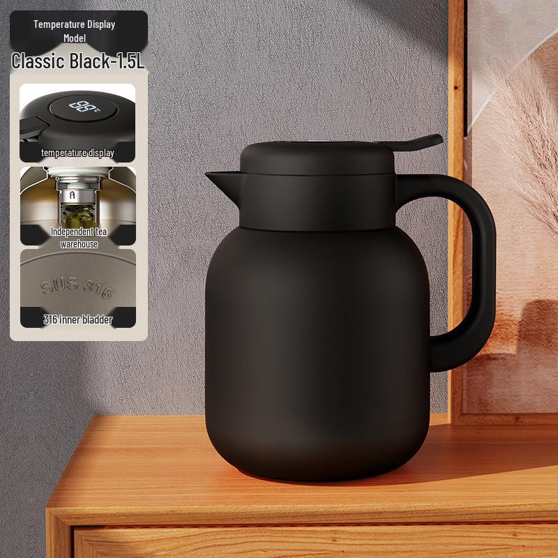 Large Capacity Insulated Stainless Steel Teapot with 316 Inner Liner - High Temperature Resistant for Home Use
