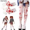 Halloweenowe Krwawe Pończochy Na Imprezę Kostiumową Pielęgniarka Zombie Krwawe Jedwabne Pończochy