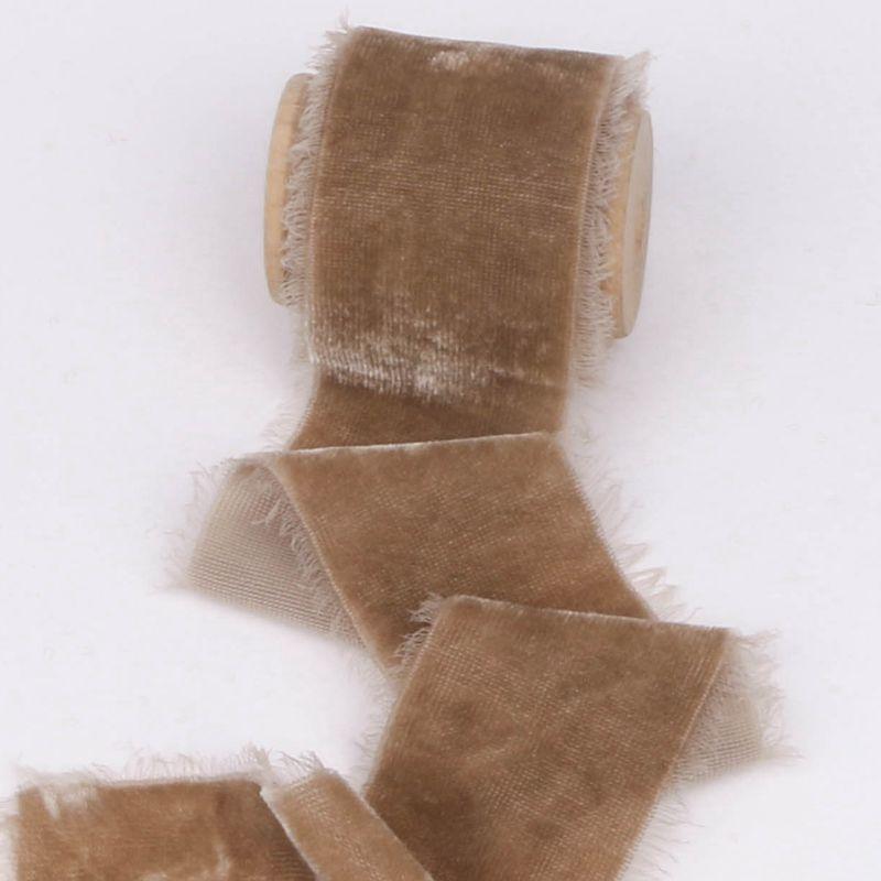 38mm Thickening Velvet Ribbon Handmade Frayed Edged Ribbons Christmas Party Bouquet Gift Packing Decorations DIY Craft