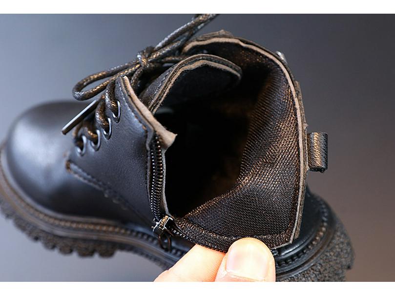 Kids' Autumn/Winter Retro Ankle Boots with Side Zipper - Boys' Martin, Girls' Soft Sole Leather Boots