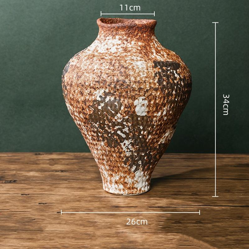 Kaba Seramik Vazo Fırında Dönüşmüş Porselen Vazolar Vazo Çiçek Düzenleme Aksesuarları Çin Tarzı Retro Kavanozlar