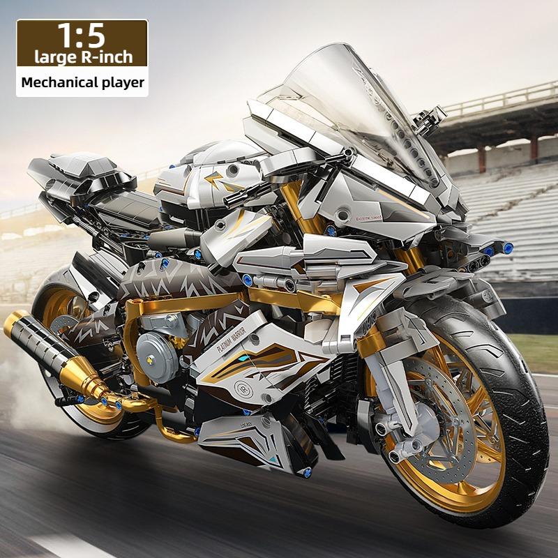TOYLINX Alloy Motorcycle Desktop Decorations 2045PCS Racing Building Block Model  Kid Toys Christmas Easter Festive Gift Giving