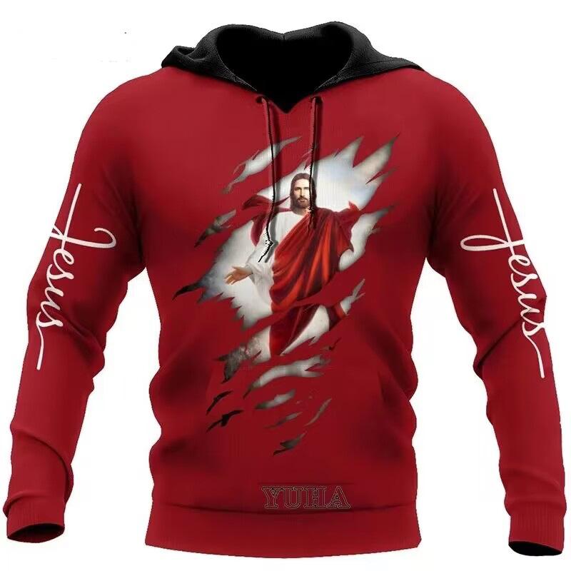 Men Sport Casual 3D Digital Print 100% Polyester Hoodies Men Clothes Fashion Hooded Sweater Coat